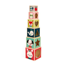 Charger l'image dans la galerie, PYRAMIDE 6 CUBES BABY FOREST (BOIS)

